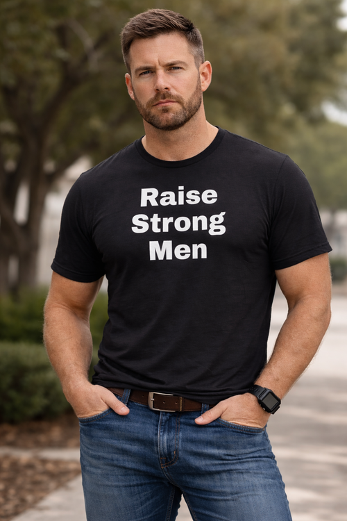 Raise Strong Men T Shirt Mens Black Graphic Tee Gildan Short Sleeve